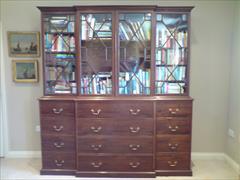 George III mahogany and glazed antique breakfront secretaire bookcase.jpg